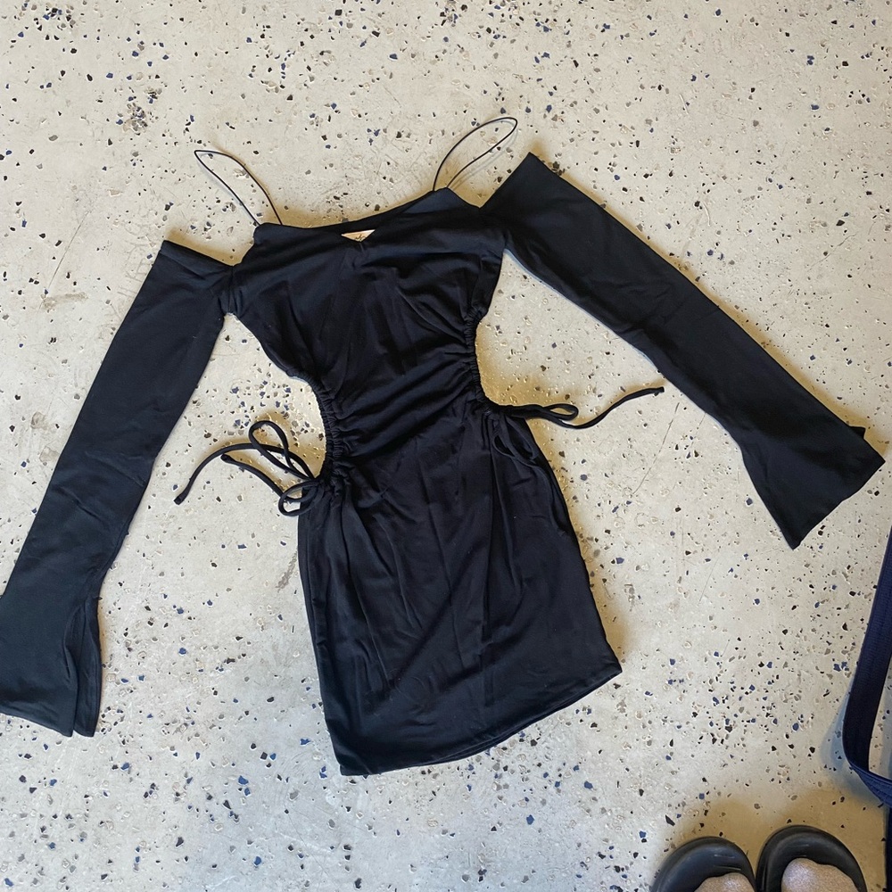Oh Polly Black Mini Dress Cutout Sides